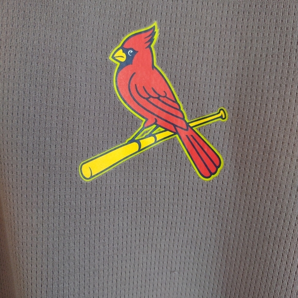 ST LOUIS CARDINALS MLB TX3 COOL MENS SIZE Large 100% POLYESTER GRAY POLO SHIRT - Picture 2 of 3